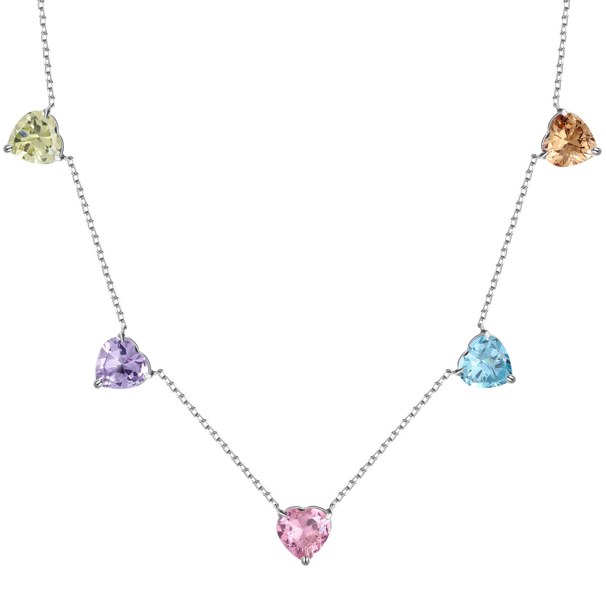 {"Luxery Jewelry": "ラグジュアリージュエリー", "Sparkling Colorful Heart Cut Necklace": "輝くカラフルなハートカットネックレス"}