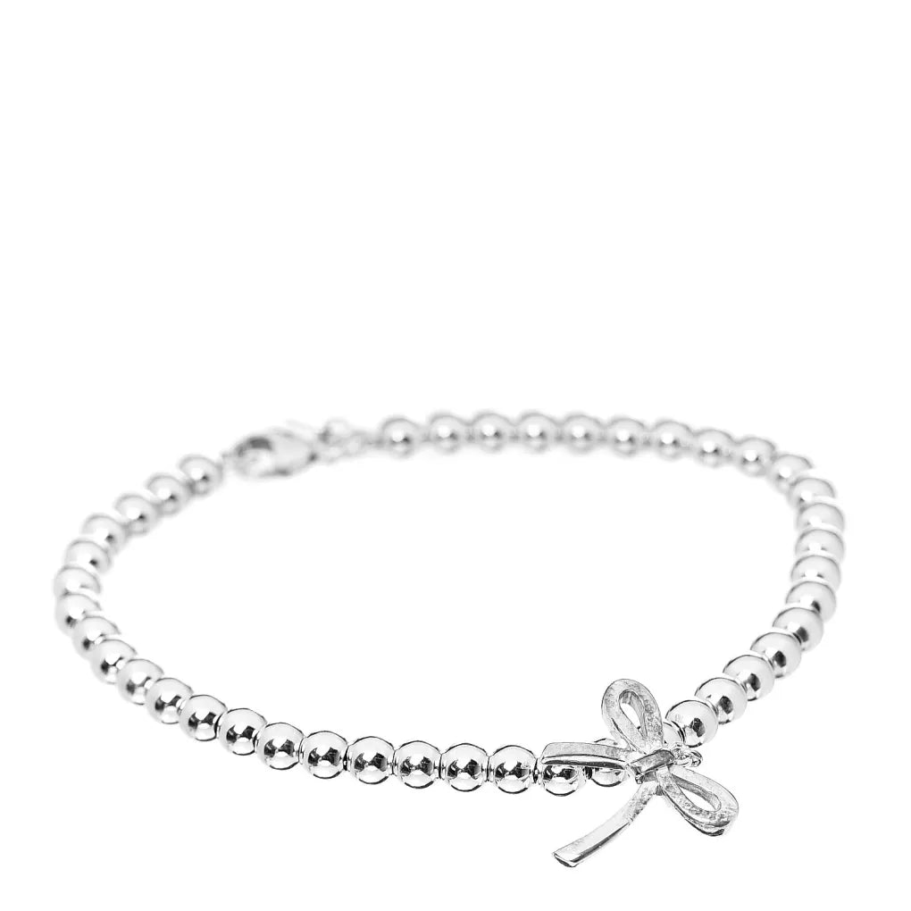 [⭐Luxery Jewels]STERLING SILVER BOW BEAD BRACELET