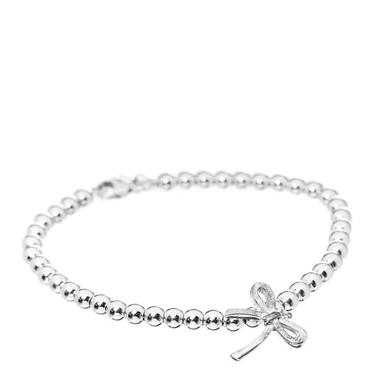 [⭐Luxery Jewels]STERLING SILVER BOW BEAD BRACELET