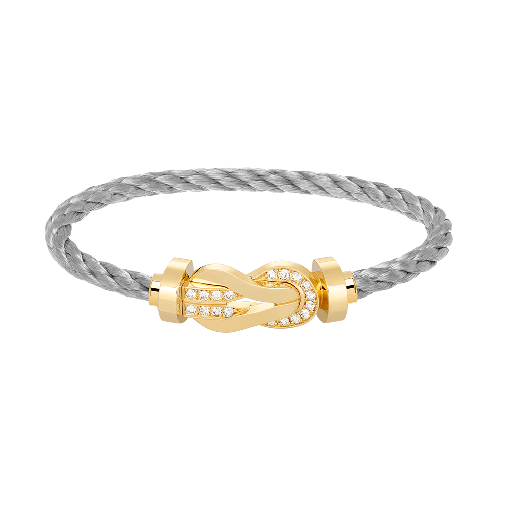 [Luxery]CHANCE LARGE 8 FIGURE BUCKLE HALF DIAMOND BRACELET GOLD