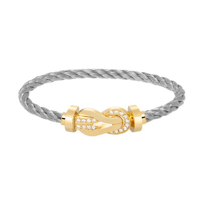[Luxery]CHANCE LARGE 8 FIGURE BUCKLE HALF DIAMOND BRACELET GOLD