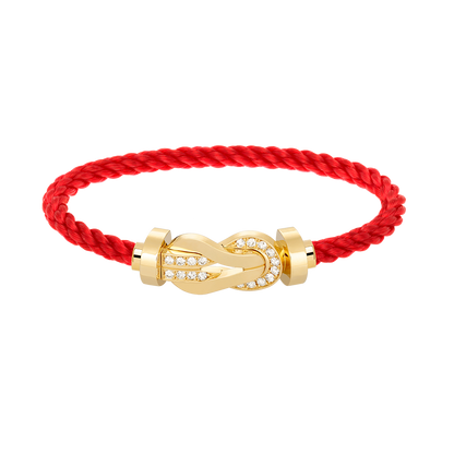 [Luxery]CHANCE LARGE 8 FIGURE BUCKLE HALF DIAMOND BRACELET GOLD