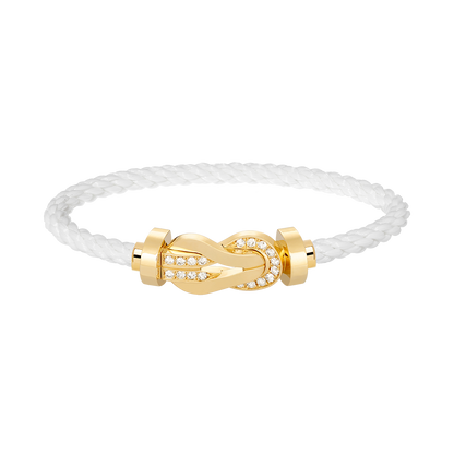 [Luxery]CHANCE LARGE 8 FIGURE BUCKLE HALF DIAMOND BRACELET GOLD