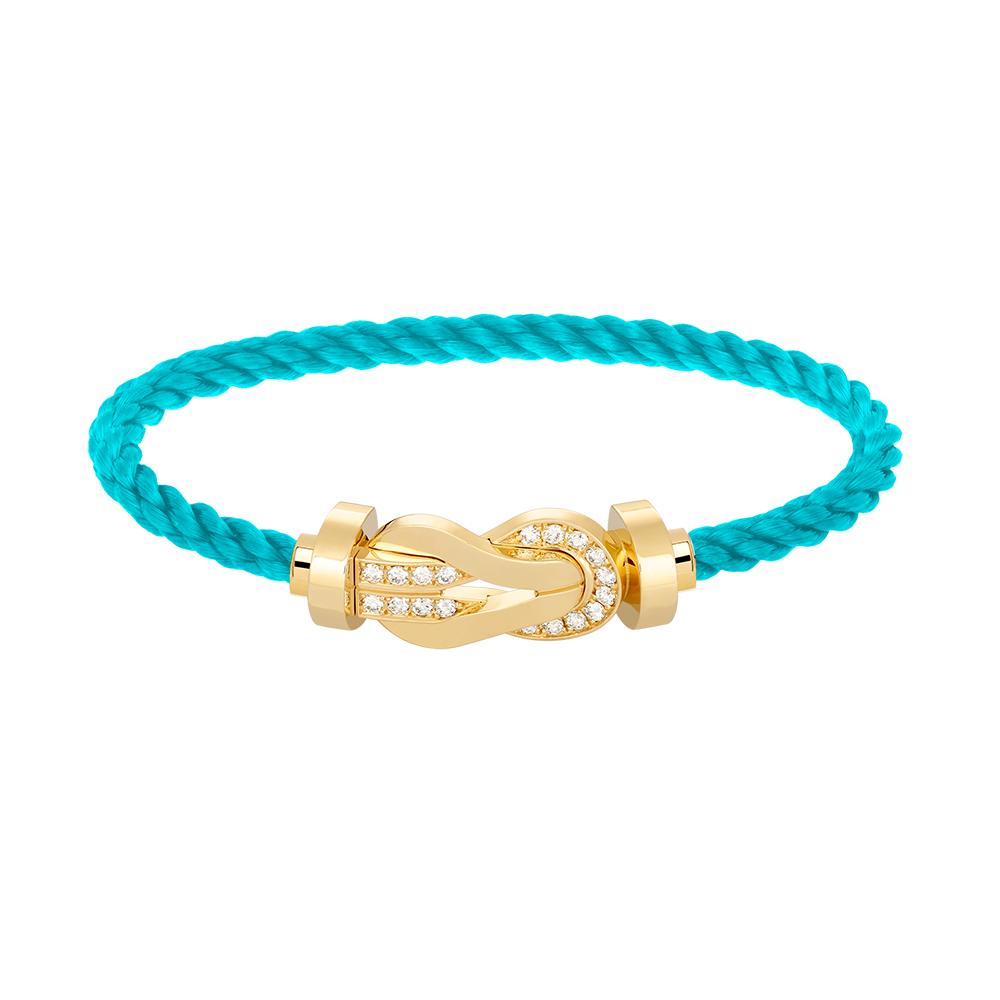 [Luxery]CHANCE LARGE 8 FIGURE BUCKLE HALF DIAMOND BRACELET GOLD