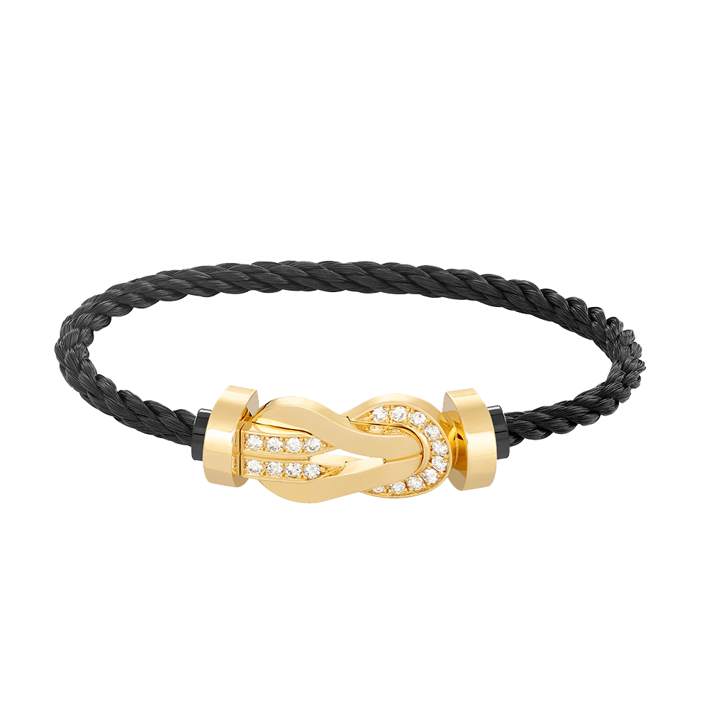 [Luxery]CHANCE LARGE 8 FIGURE BUCKLE HALF DIAMOND BRACELET GOLD