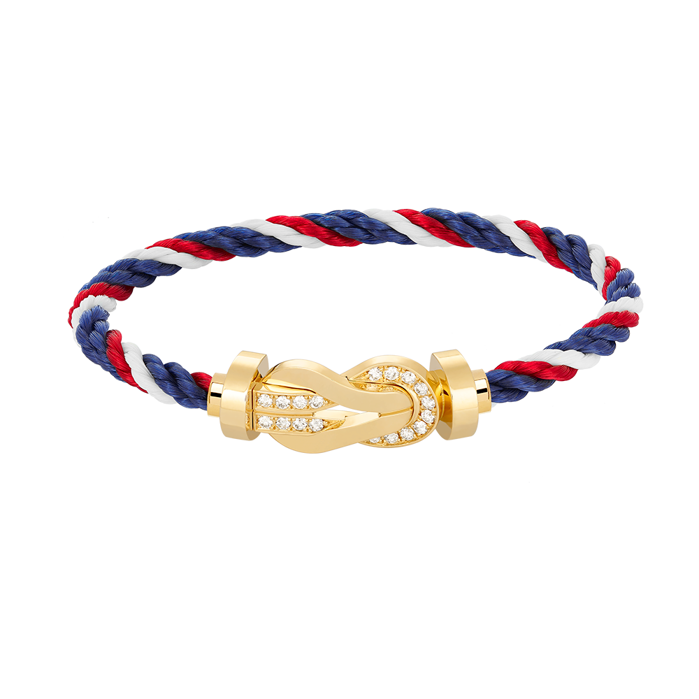 [Luxery]CHANCE LARGE 8 FIGURE BUCKLE HALF DIAMOND BRACELET GOLD