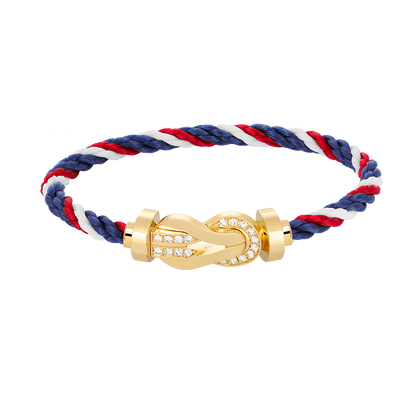 [Luxery]CHANCE LARGE 8 FIGURE BUCKLE HALF DIAMOND BRACELET GOLD