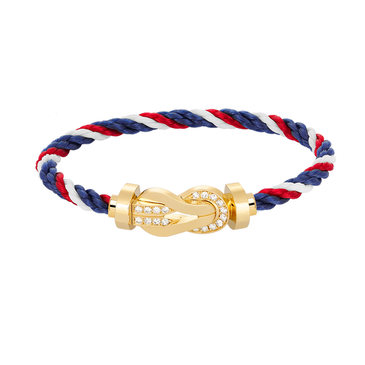 [Luxery]CHANCE LARGE 8 FIGURE BUCKLE HALF DIAMOND BRACELET GOLD