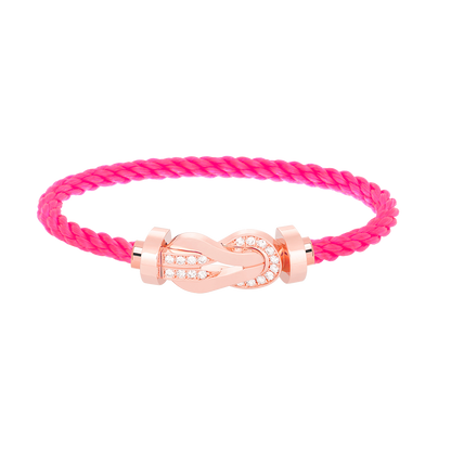 [Luxery]CHANCE LARGE 8 FIGURE BUCKLE HALF DIAMOND BRACELET ROSE GOLD