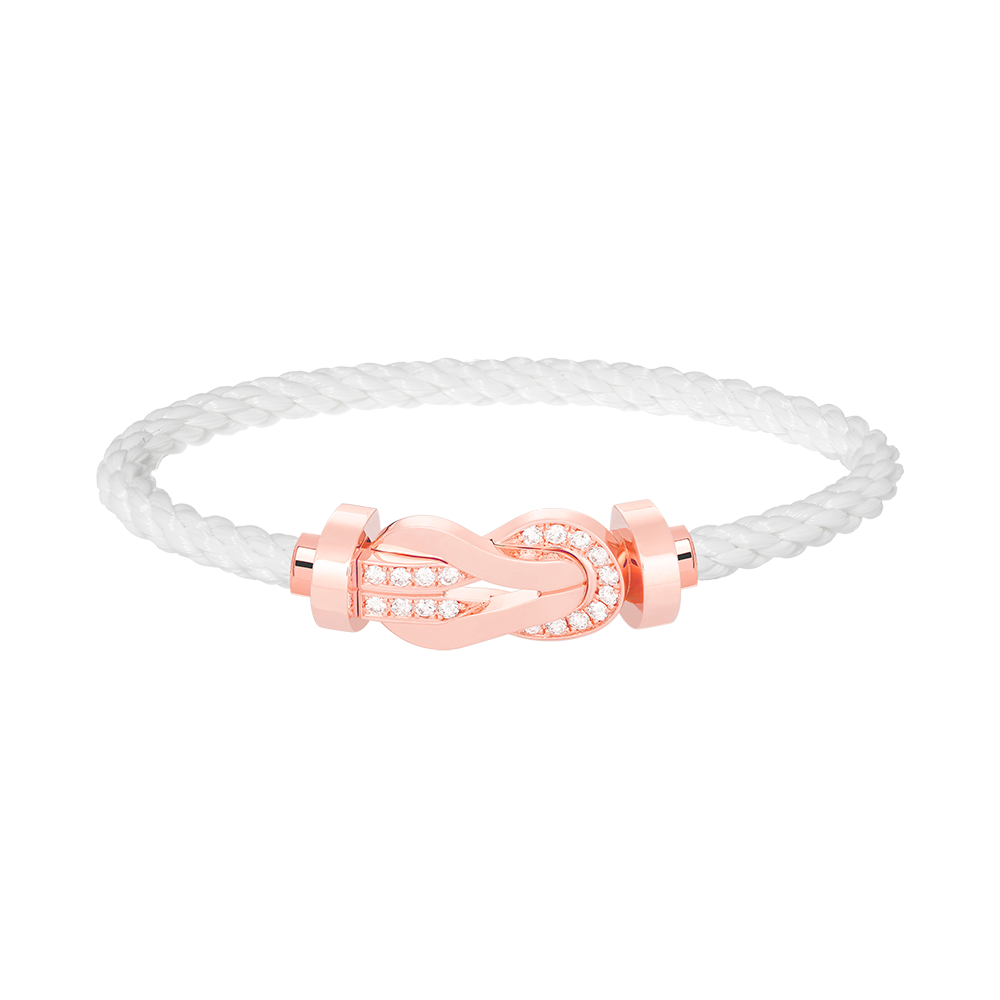 [Luxery]CHANCE LARGE 8 FIGURE BUCKLE HALF DIAMOND BRACELET ROSE GOLD