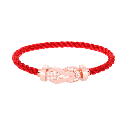 [Luxery]CHANCE LARGE 8 FIGURE BUCKLE HALF DIAMOND BRACELET ROSE GOLD