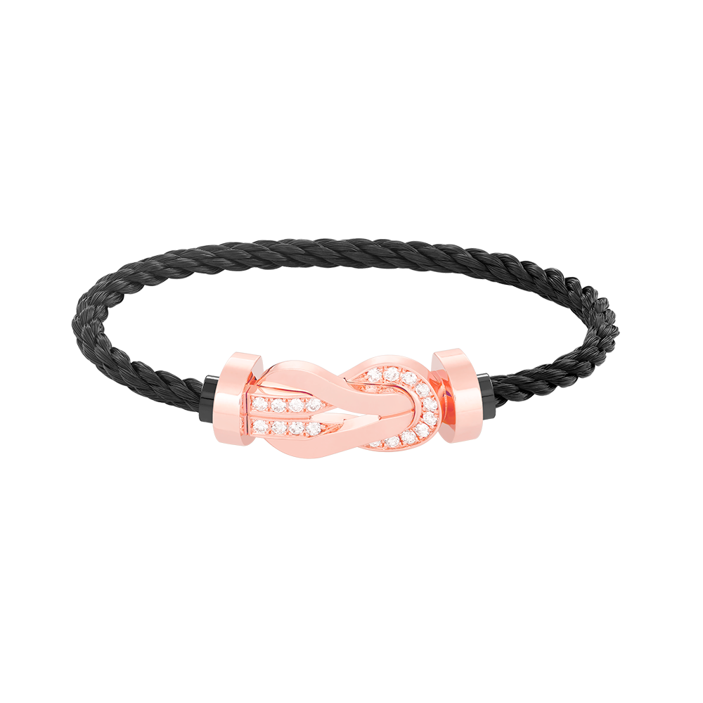 [Luxery]CHANCE LARGE 8 FIGURE BUCKLE HALF DIAMOND BRACELET ROSE GOLD