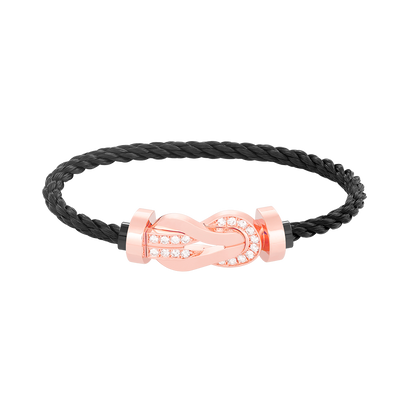 [Luxery]CHANCE LARGE 8 FIGURE BUCKLE HALF DIAMOND BRACELET ROSE GOLD