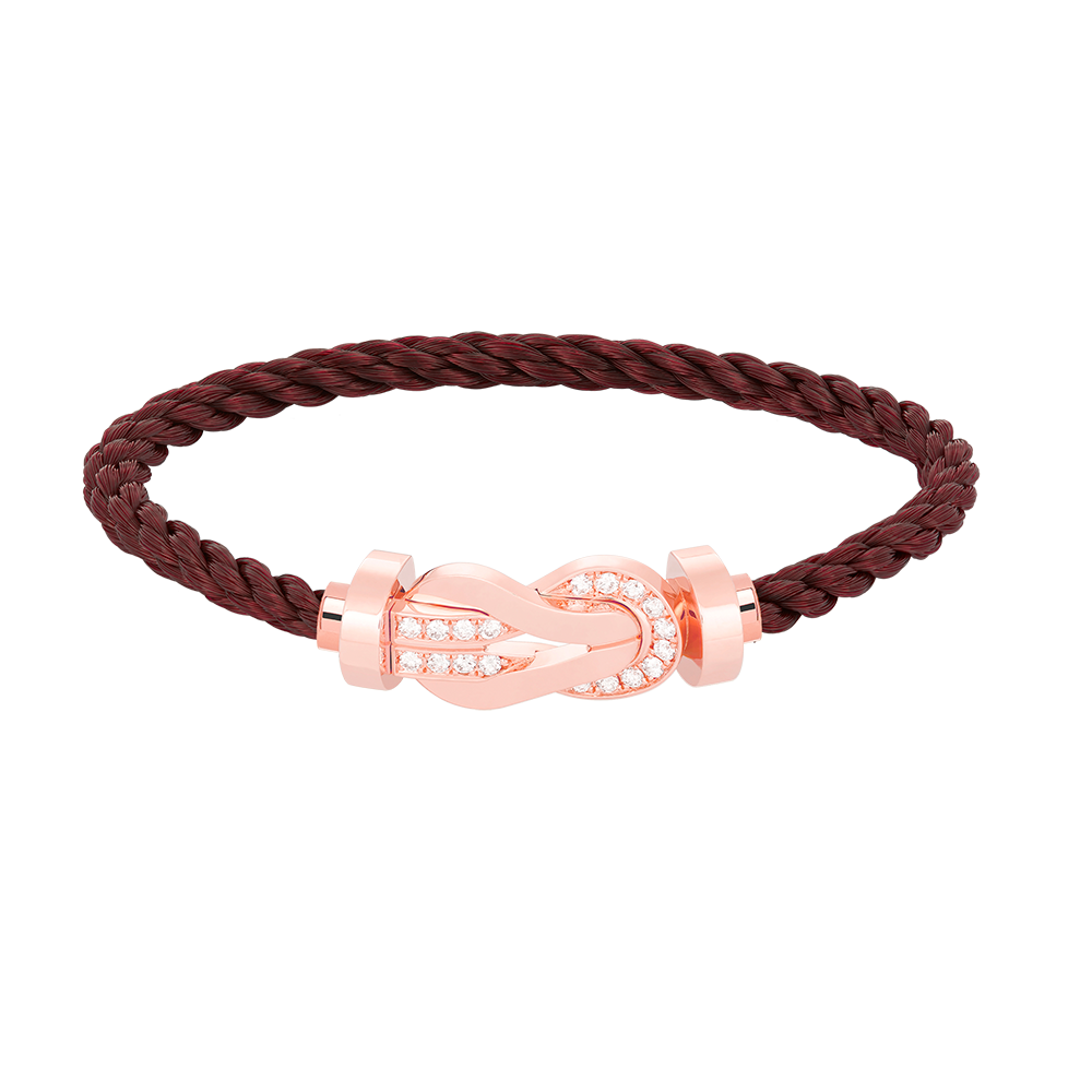 [Luxery]CHANCE LARGE 8 FIGURE BUCKLE HALF DIAMOND BRACELET ROSE GOLD