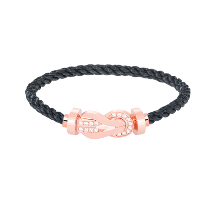 [Luxery]CHANCE LARGE 8 FIGURE BUCKLE HALF DIAMOND BRACELET ROSE GOLD