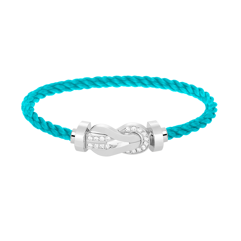 [Luxery]CHANCE LARGE 8 FIGURE BUCKLE HALF DIAMOND BRACELET SILVER