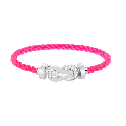[Luxery]CHANCE LARGE 8 FIGURE BUCKLE HALF DIAMOND BRACELET SILVER