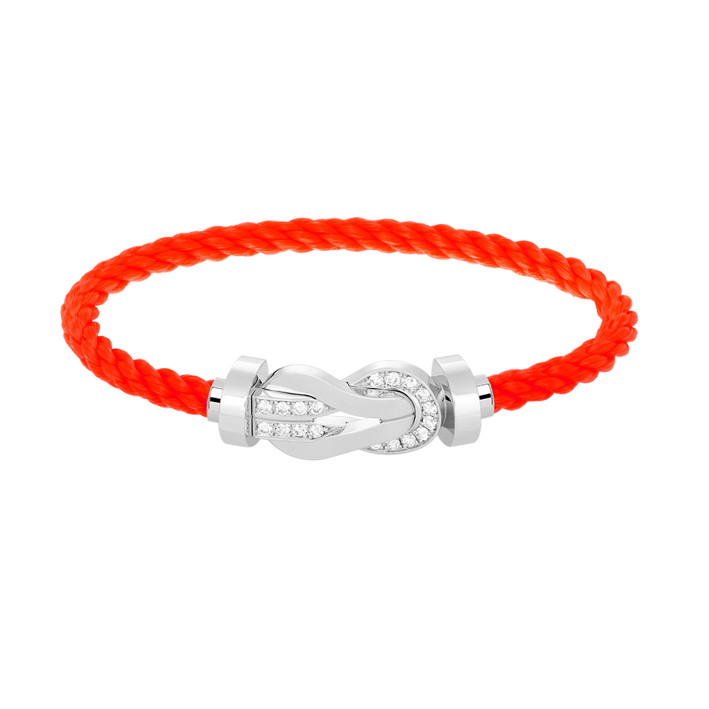 [Luxery]CHANCE LARGE 8 FIGURE BUCKLE HALF DIAMOND BRACELET SILVER