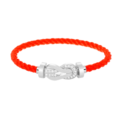 [Luxery]CHANCE LARGE 8 FIGURE BUCKLE HALF DIAMOND BRACELET SILVER