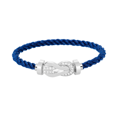[Luxery]CHANCE LARGE 8 FIGURE BUCKLE HALF DIAMOND BRACELET SILVER