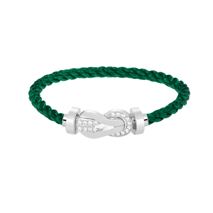 [Luxery]CHANCE LARGE 8 FIGURE BUCKLE HALF DIAMOND BRACELET SILVER