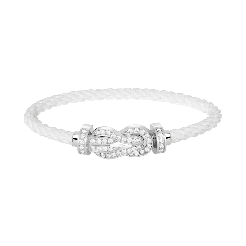 [Luxery]CHANCE LARGE 8 FIGURE BUCKLE FULL DIAMOND BRACELET SILVER