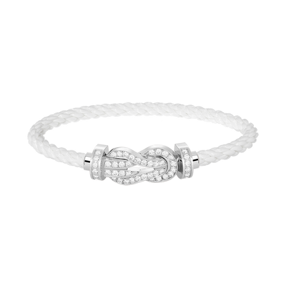 [Luxery]CHANCE LARGE 8 FIGURE BUCKLE FULL DIAMOND BRACELET SILVER