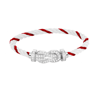 [Luxery]CHANCE LARGE 8 FIGURE BUCKLE FULL DIAMOND BRACELET SILVER