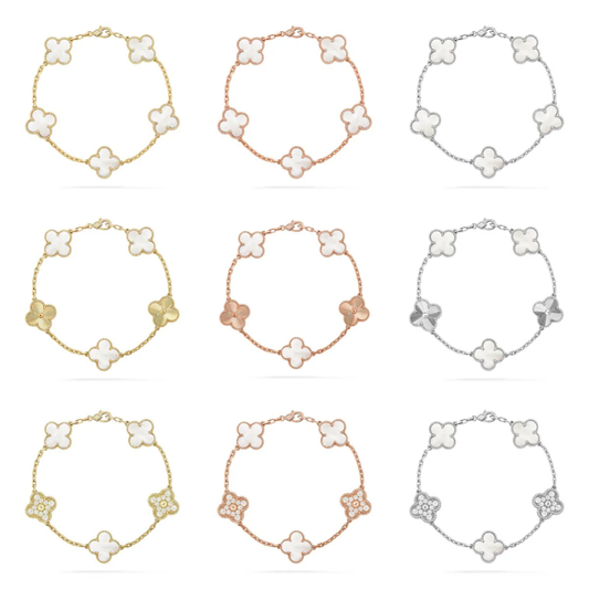 [⭐Luxery] クローバー ホワイトパール MOP 5モチーフ ブレスレット コレクション