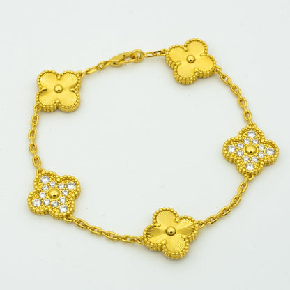 [Luxery] CLOVER 5 MOTIF LASER BRACELET COLLECTION