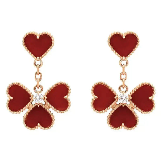 [Luxery]SWEET CLOVER CARNELIAN EARRINGS