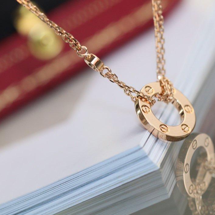 [Luxery]LOVE NECKLACE ADJUSTABLE ROSE GOLD 2 DIAMOND