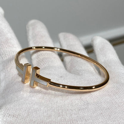 [⭐Luxery Jewels]T BRACELET 1.8MM MOP PINK GOLD