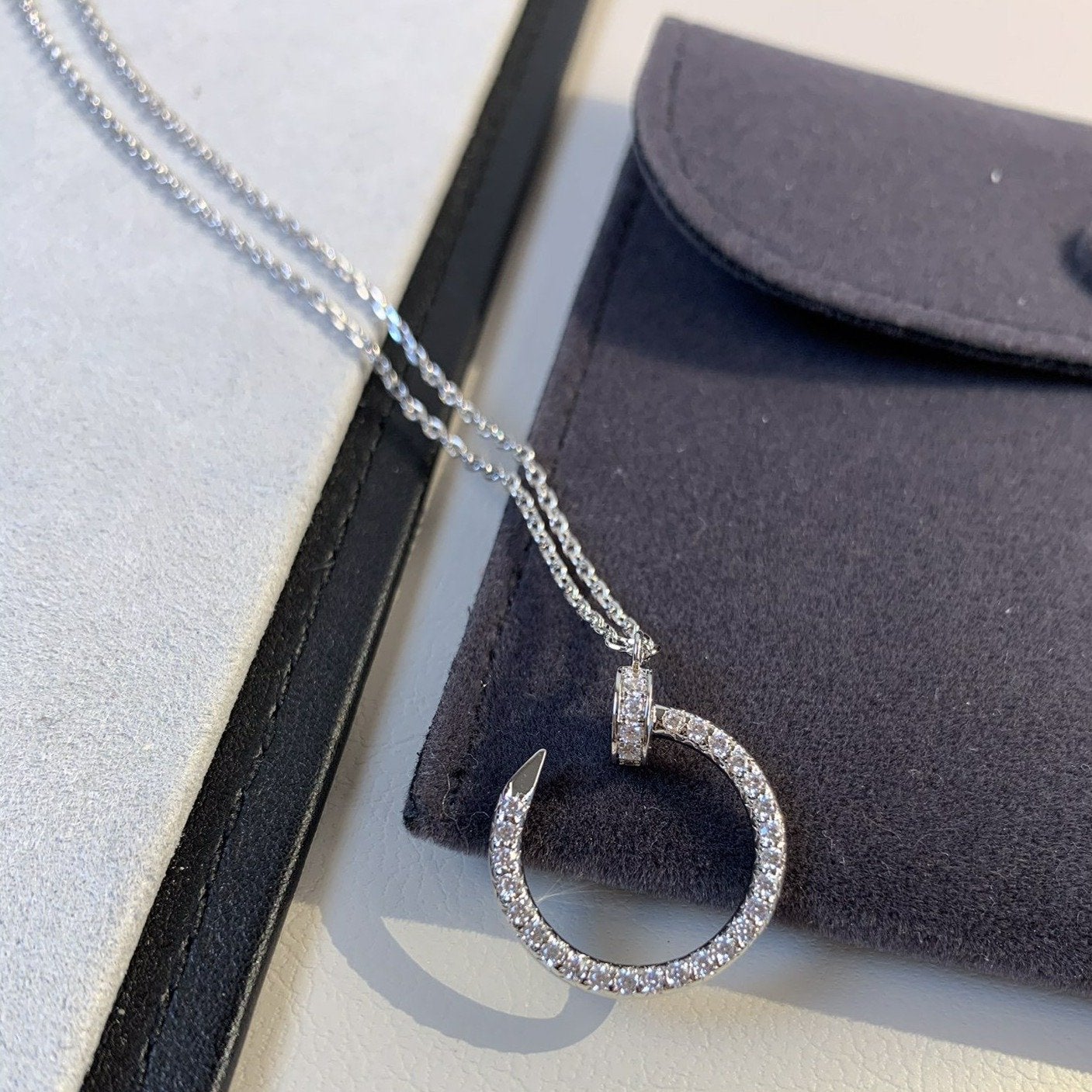 [Luxery]JUSTE NECKLACE SILVER DIAMONDS