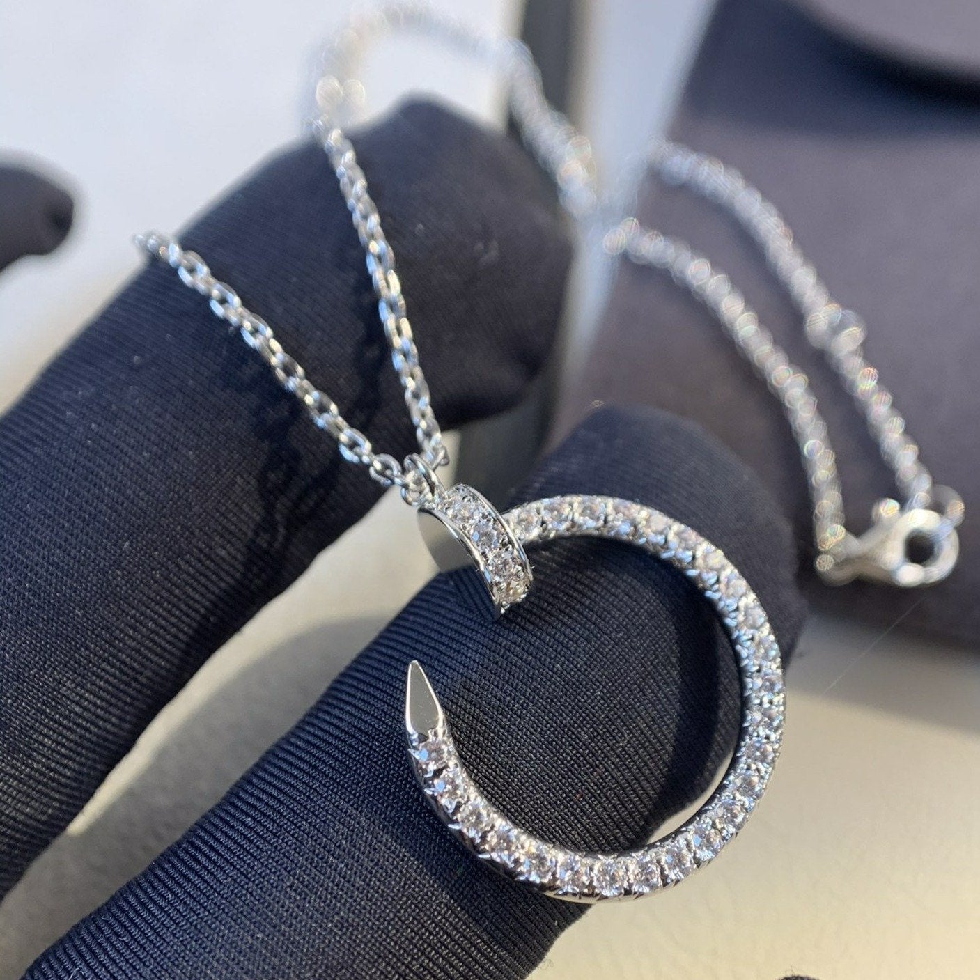 [Luxery]JUSTE NECKLACE SILVER DIAMONDS