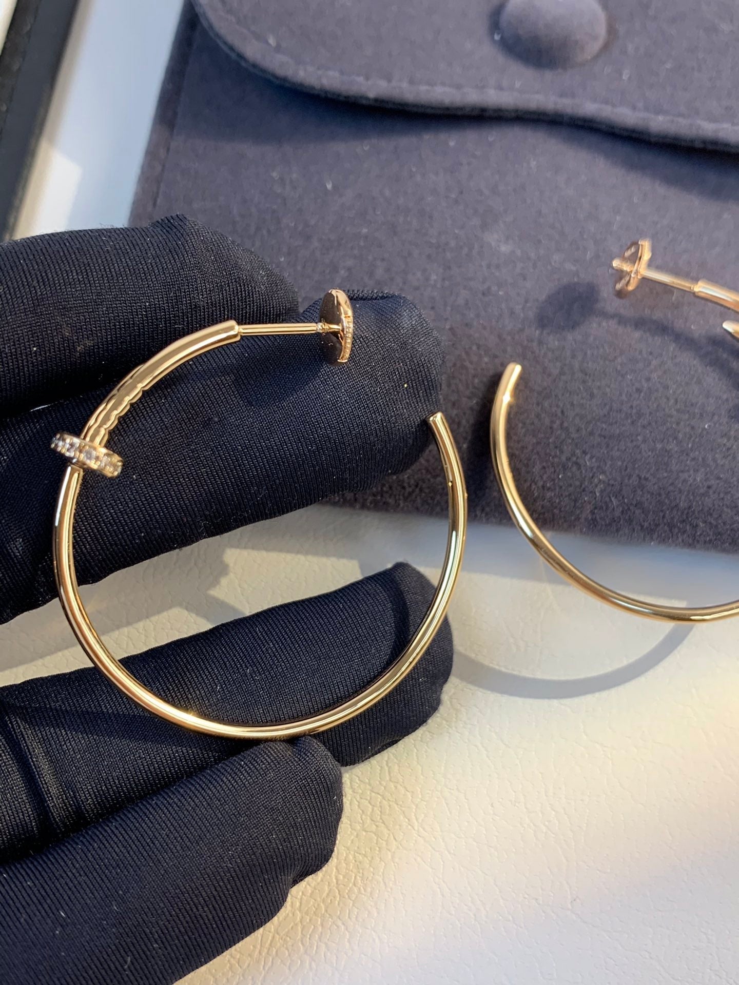 [Luxery]JUSTE EARRINGS GOLD DIAMONDS 1.8MM