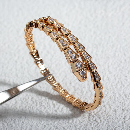 [⭐Luxery]セルペンティ ブレスレット 6.8MM ピンクゴールド ダイヤモンド
