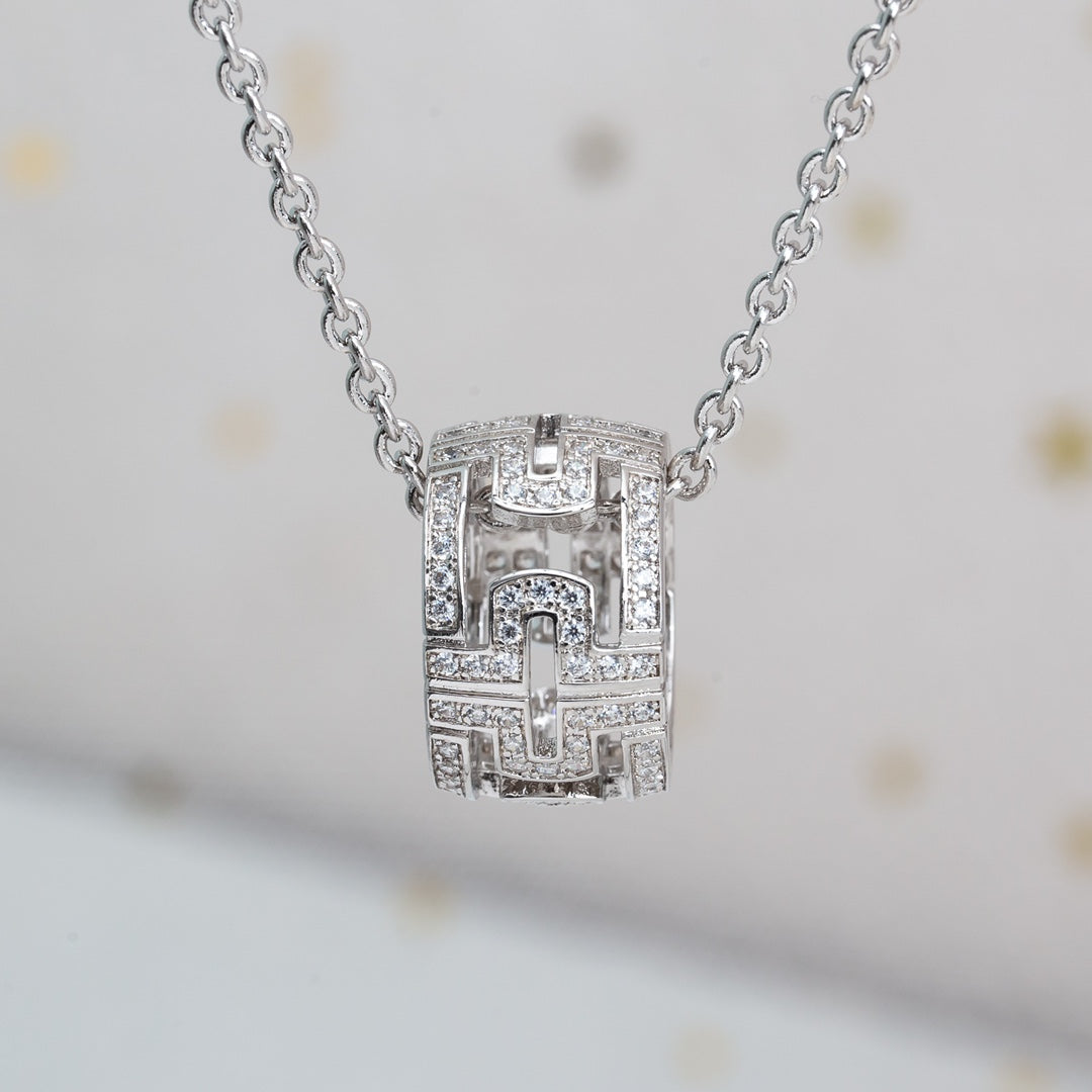 [⭐Luxery]PARENTESI HALSKETTE SILBER DIAMANT