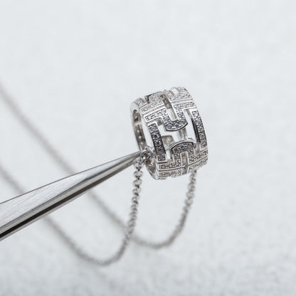 [⭐Luxery]PARENTESI HALSKETTE SILBER DIAMANT