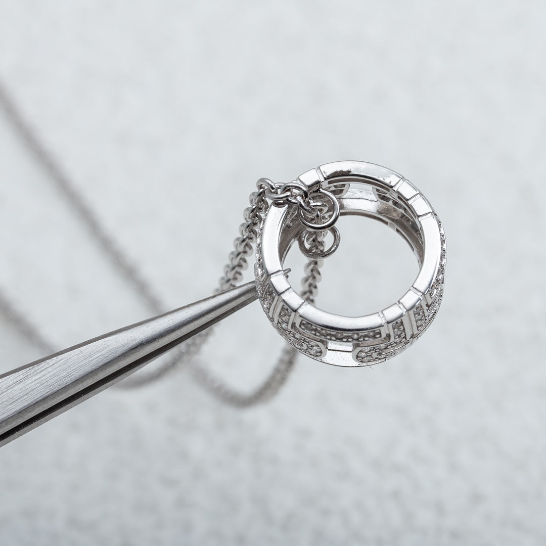 [⭐Luxery]PARENTESI HALSKETTE SILBER DIAMANT