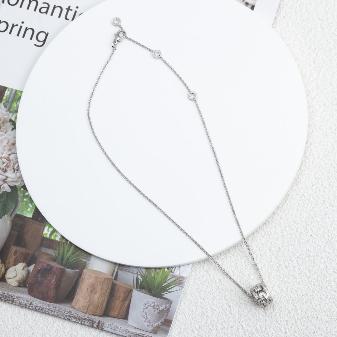 [⭐Luxery]PARENTESI HALSKETTE SILBER DIAMANT