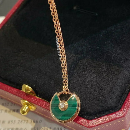 [Luxery]AMULETTE ROSE GOLD MALACHITE NECKLACE