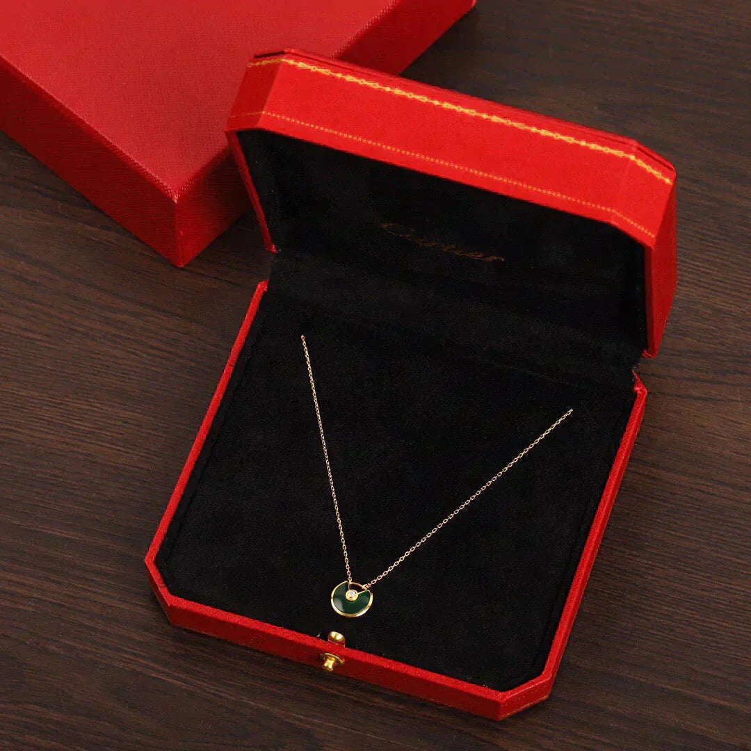[Luxery]AMULETTE GOLD MALACHITE NECKLACE