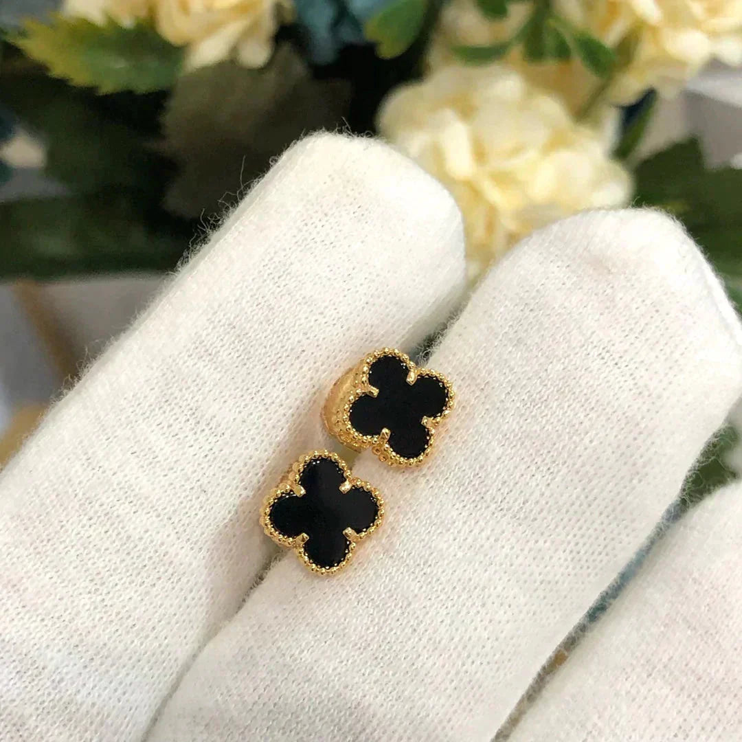 [Luxery]CLOVER MINI 9.5MM BLACK MOP EARRINGS