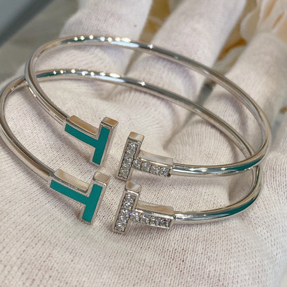 [⭐Luxery Jewels]T-ARMBAND 1,8 MM TÜRKIS DIAMANT