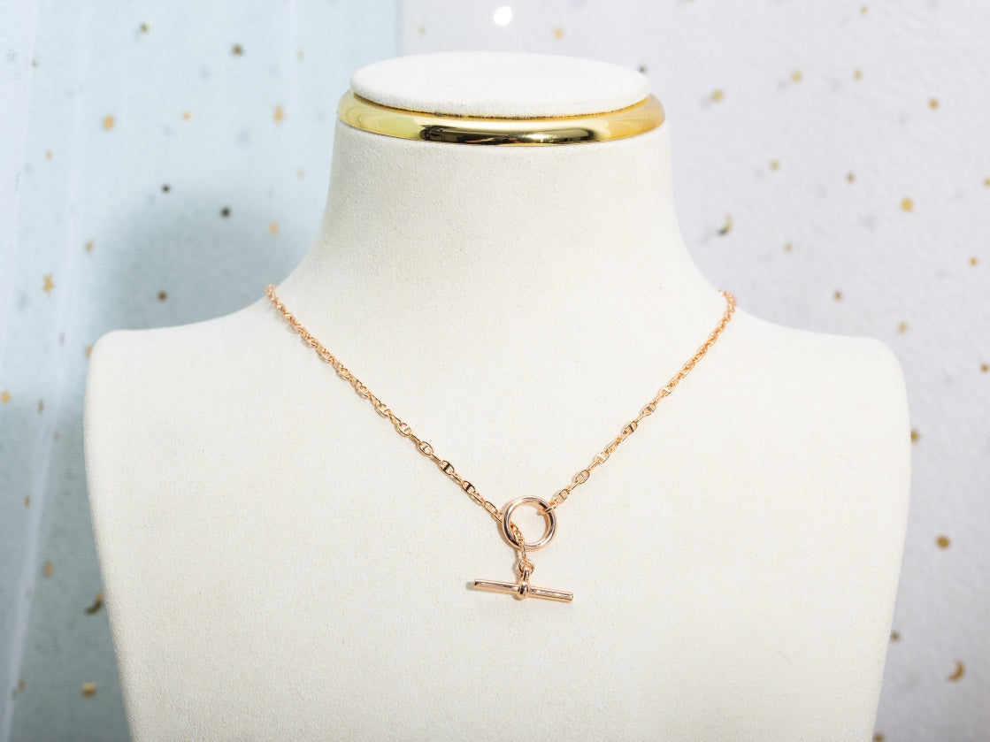 [Luxery]ECHAPPEE NECKLACE PINK GOLD
