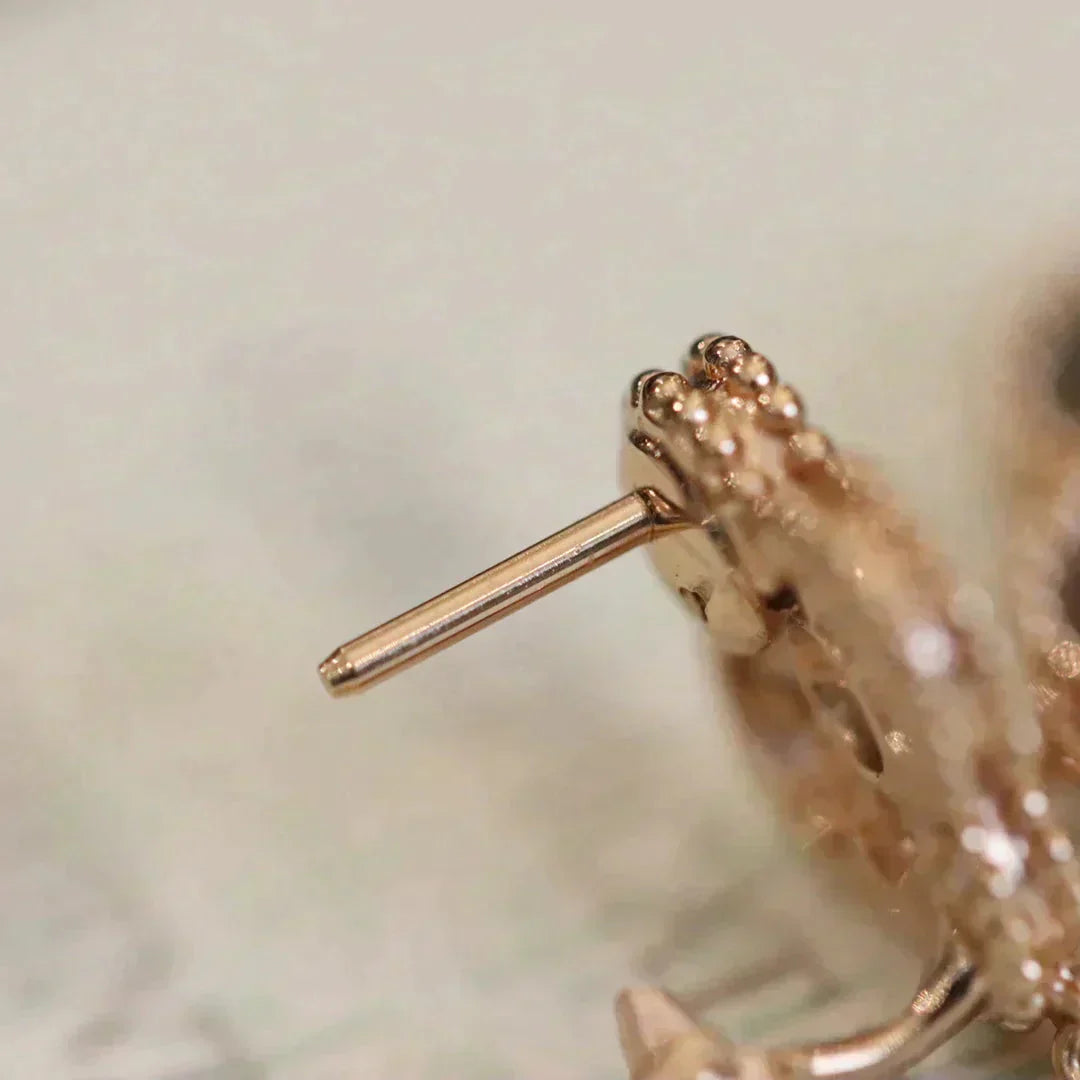 [Luxery]CLOVER MEDIUM 1 MOTIFS FUll DIAMOND EARRINGS