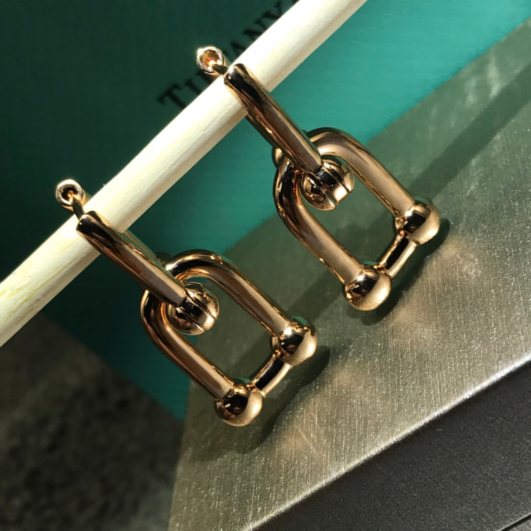 [⭐Luxery Jewels]HARDWARE DOPPELGLIED-HÄNGE OHRRINGE