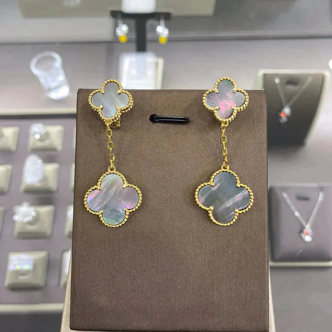 [Luxery]CLOVER 2 MOTIFS  EARRINGS (MULTIPLE CHOICESC
