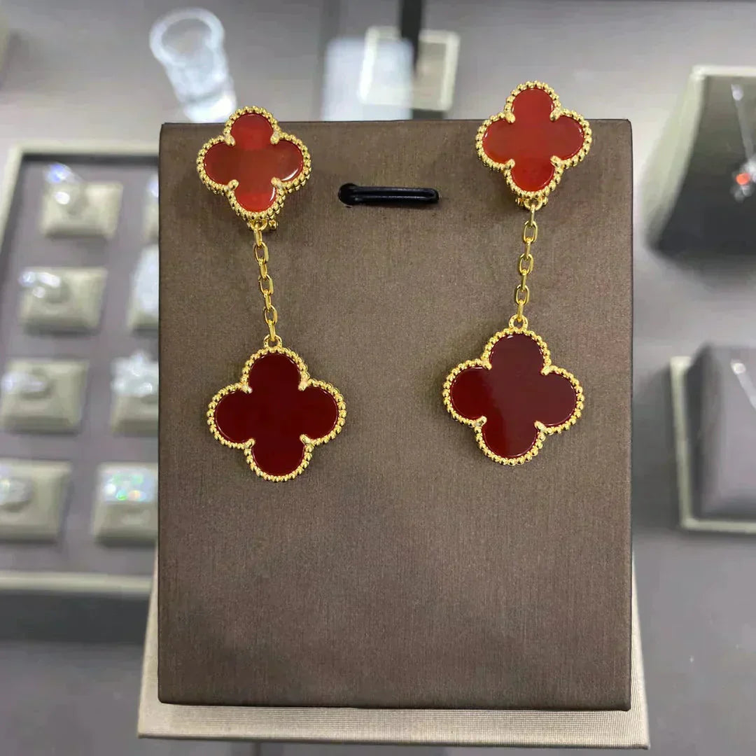 [Luxery]CLOVER 2 MOTIFS  EARRINGS (MULTIPLE CHOICESC